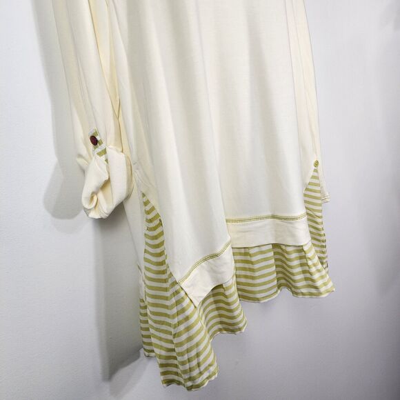 Matilda Jane Tunic Top Medium Ventriloquist Ruffled Striped Hem Flowy Scoop Neck - Picture 14 of 16